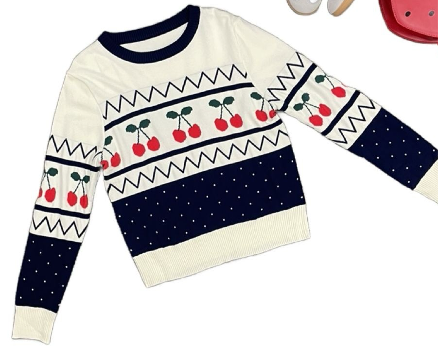 Cherry Navy Sweater