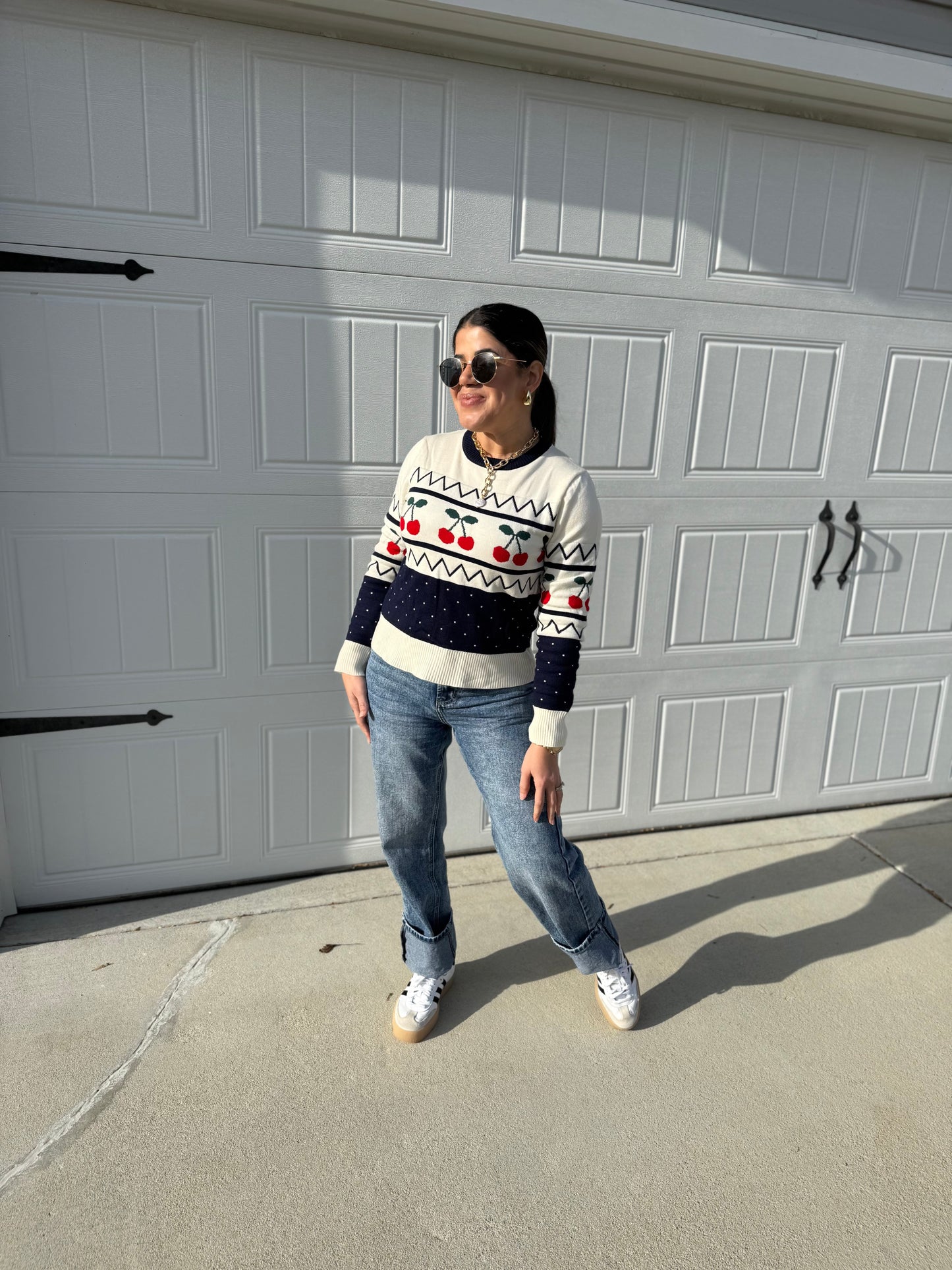 Cherry Navy Sweater