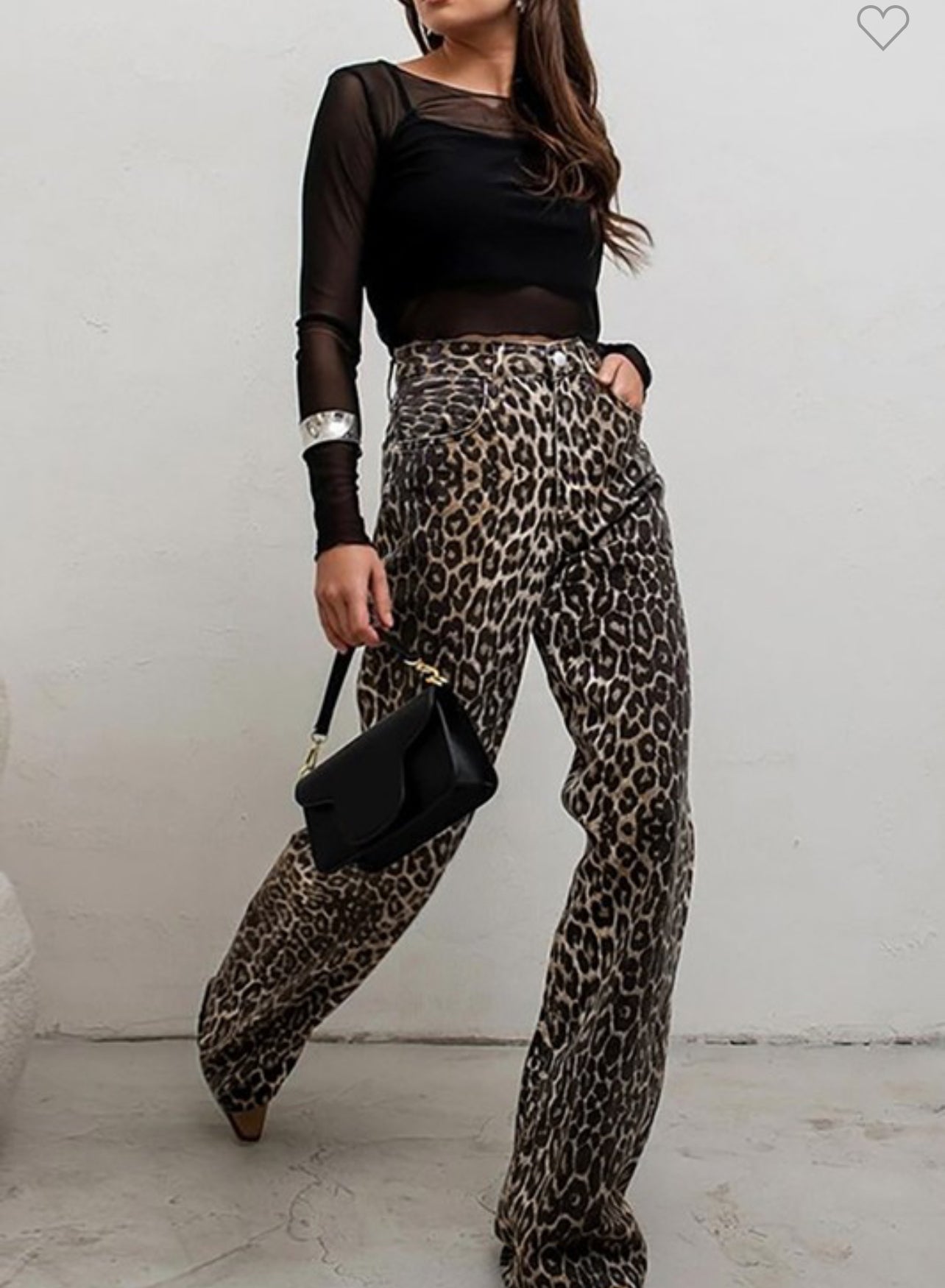 Leopard Wide Leg Jeans