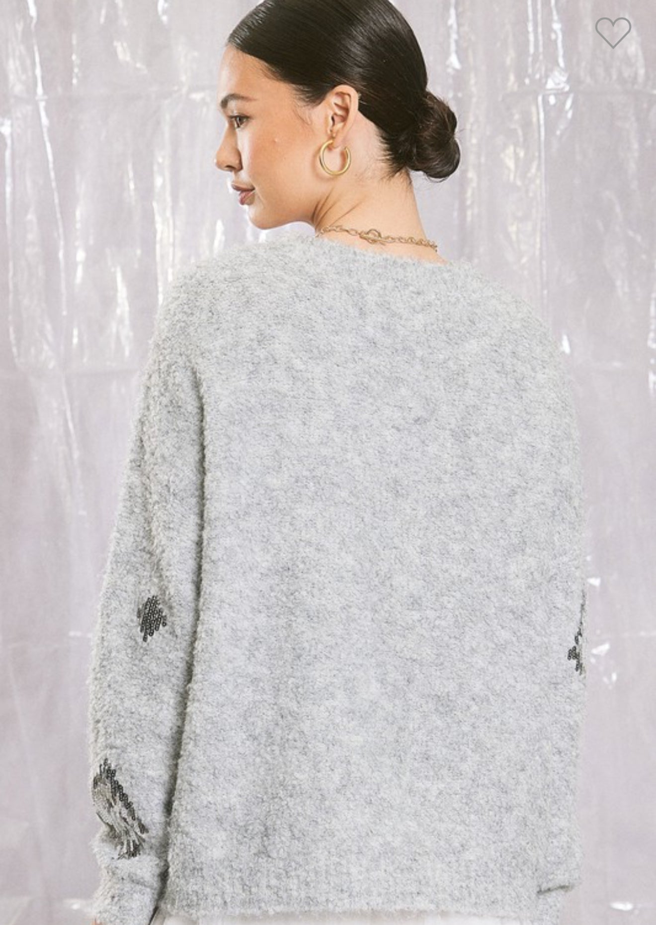 Gray sequined sweater