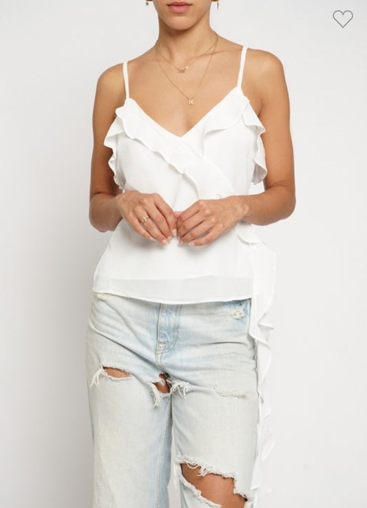 White Ruffle Blouse