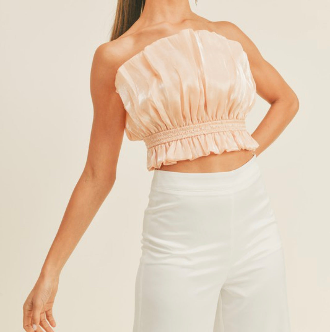 Apricot Strapless Top
